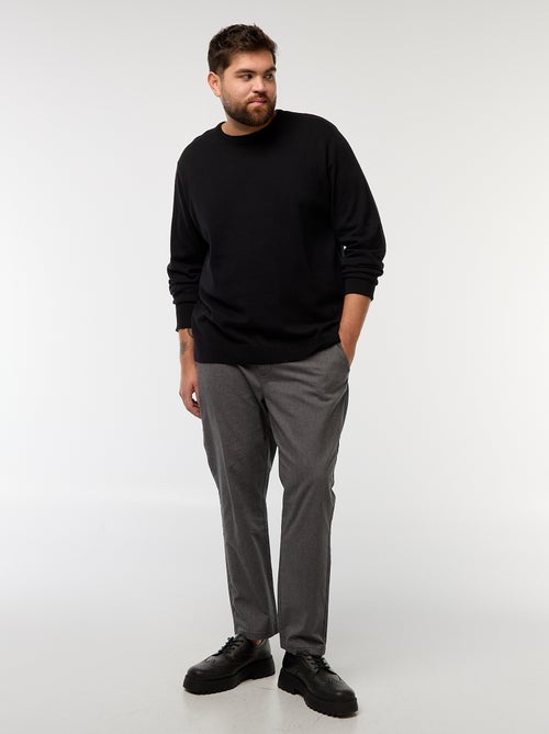 Effen chino broek van stretchkatoen - Kiabi