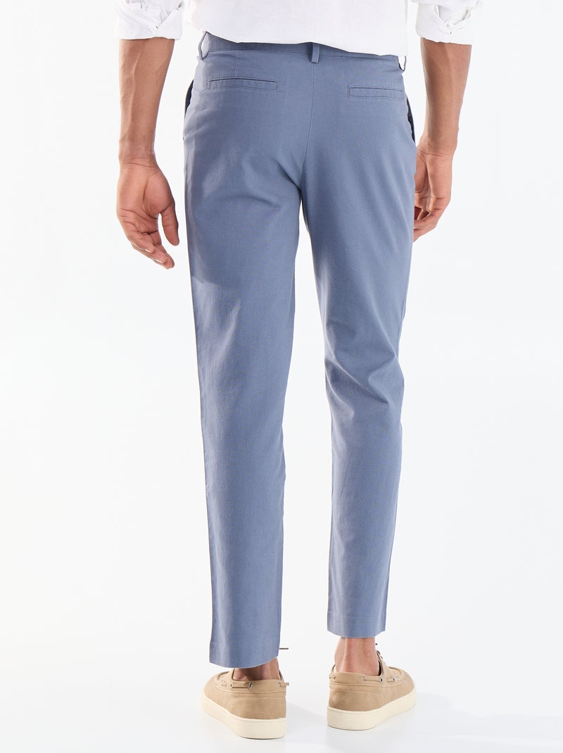Effen chino met standaard taille Blauw - Kiabi