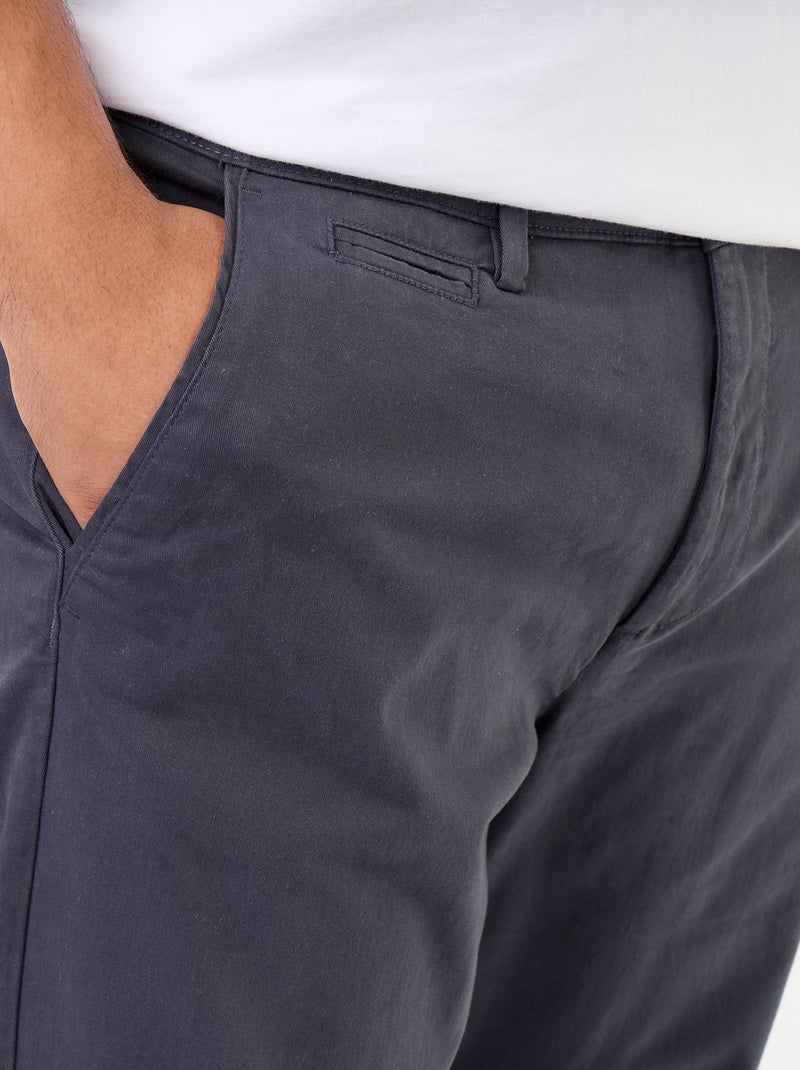 Effen chino met standaard taille Blauw - Kiabi