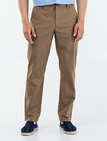 Effen chino met standaard taille