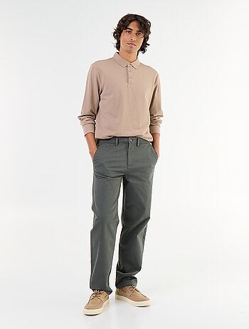 Effen chino met standaard taille