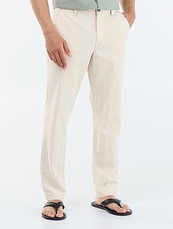 Effen chino met standaard taille