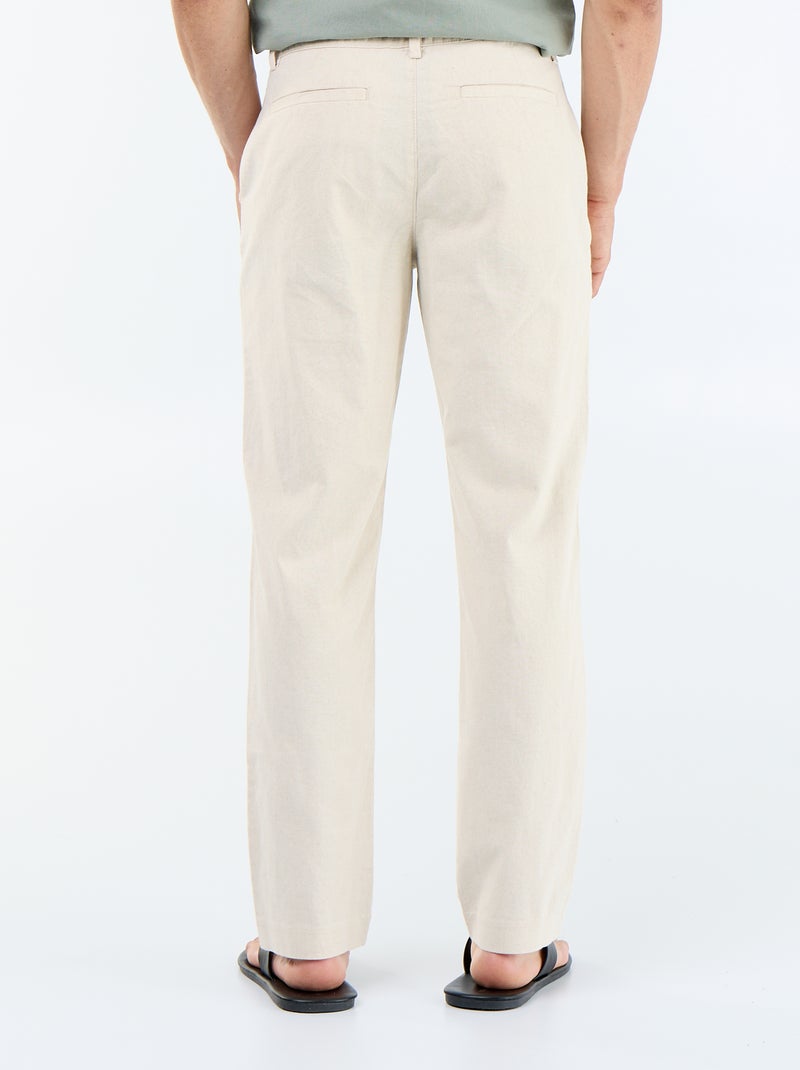 Effen chino met standaard taille Wit - Kiabi