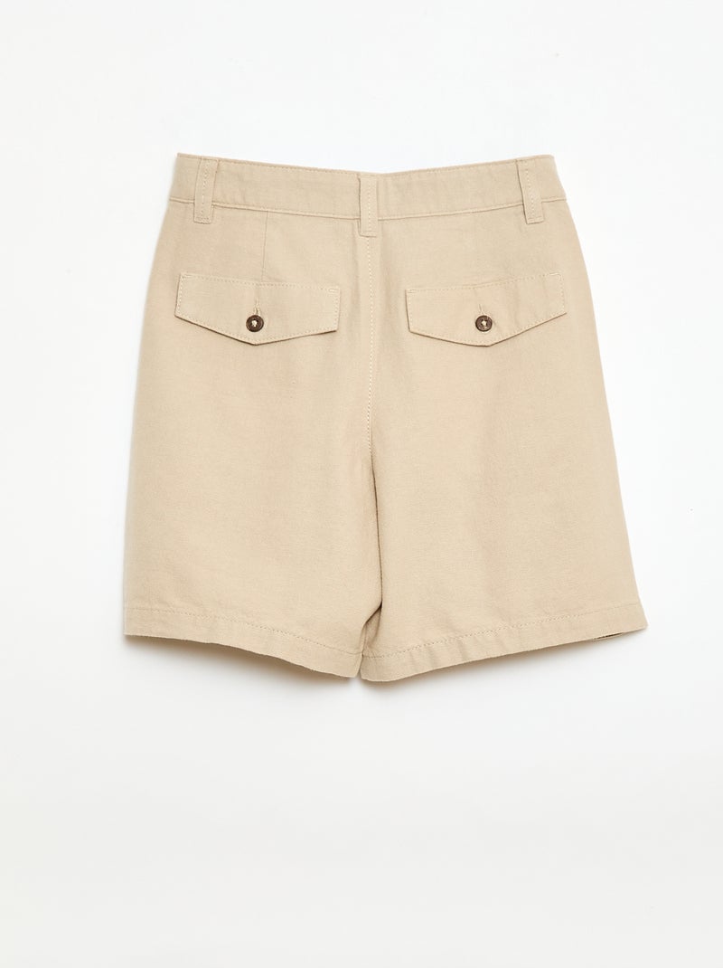 Effen chino short Biege - Kiabi
