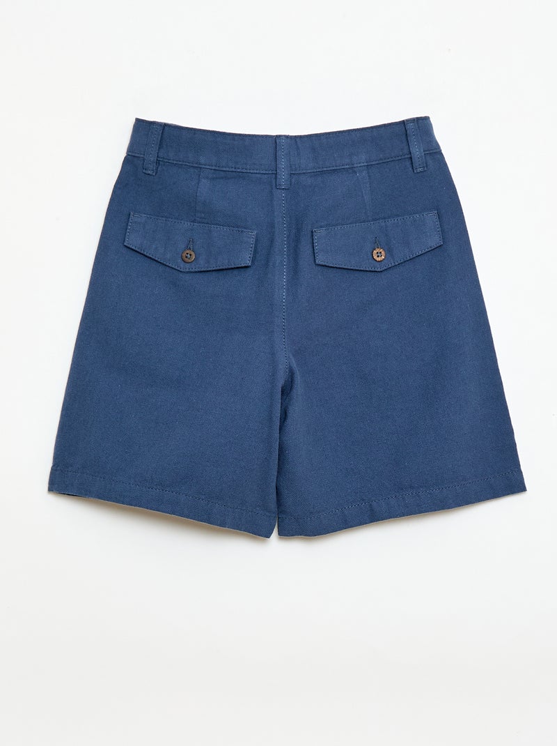 Effen chino short Blauw - Kiabi