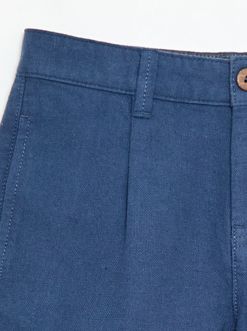 Effen chino short Blauw - Kiabi