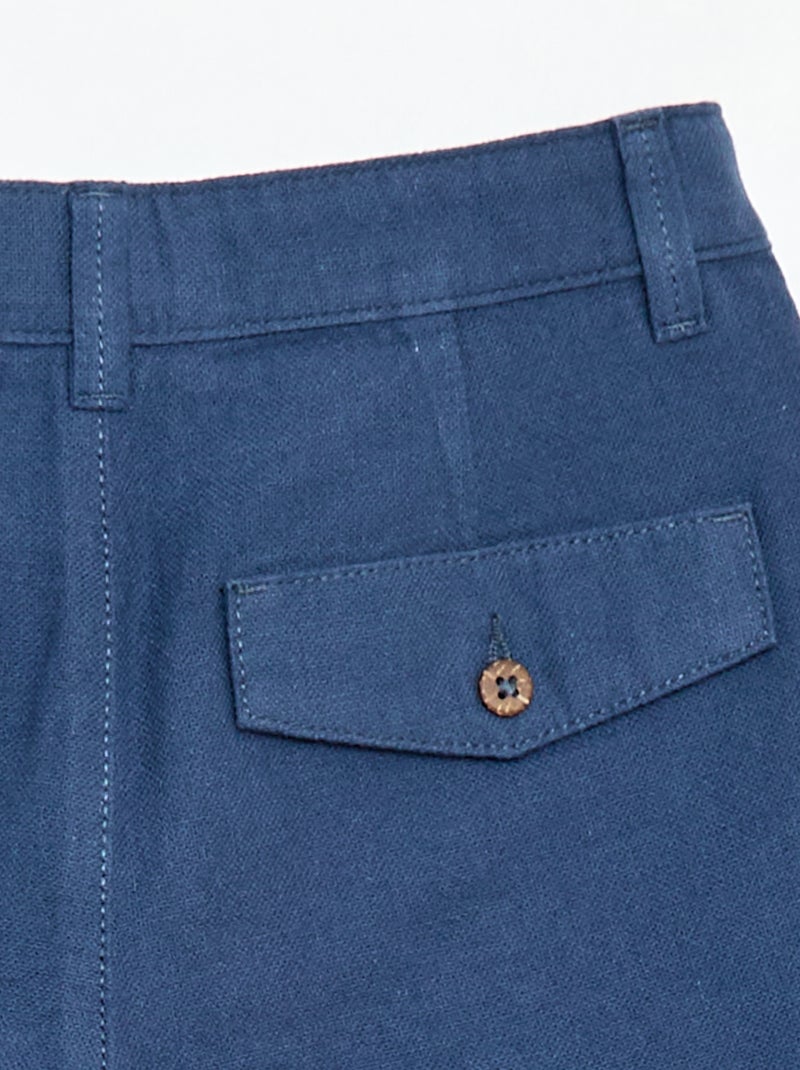 Effen chino short Blauw - Kiabi