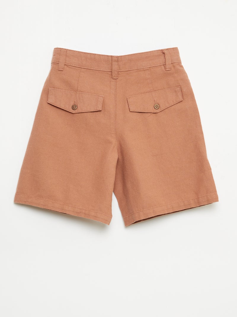 Effen chino short Bruin - Kiabi