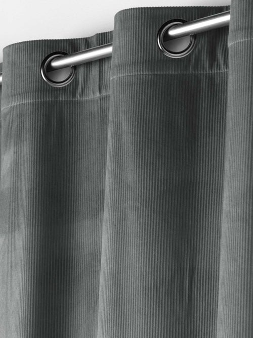 Effen corduroy nonchalant gordijn met eyelet in salie - Kiabi Effen corduroy nonchalant gordijn met eyelet in salie - Kiabi