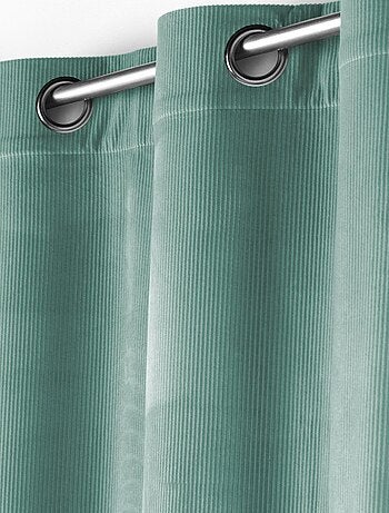 Effen corduroy nonchalant gordijn met eyelet in salie