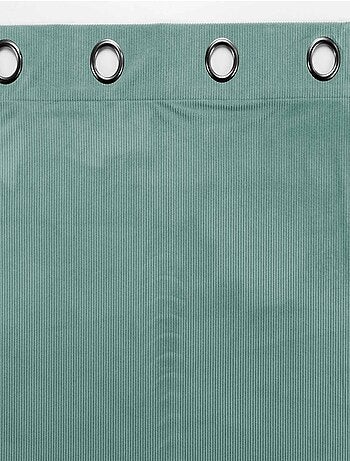 Effen corduroy nonchalant gordijn met eyelet in salie