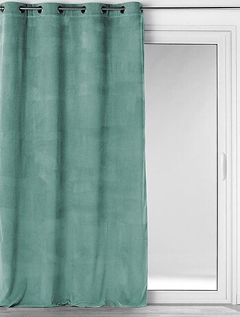 Effen corduroy nonchalant gordijn met eyelet in salie