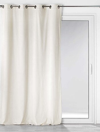 Effen corduroy nonchalant gordijn met eyelet in salie