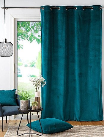 Effen corduroy nonchalant gordijn met eyelet in salie