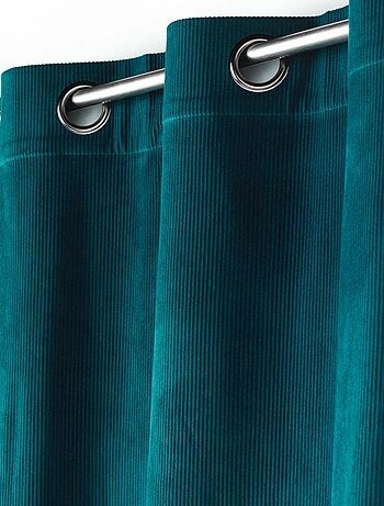 Effen corduroy nonchalant gordijn met eyelet in salie