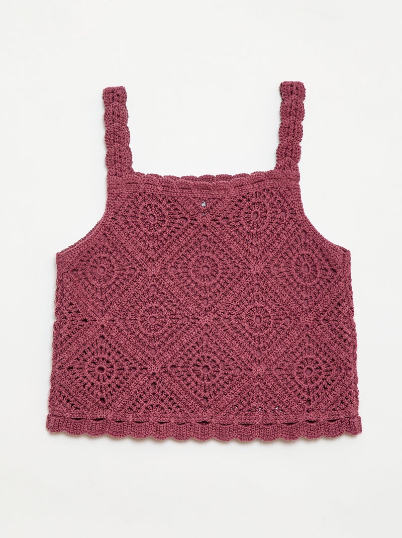 Effen crochettop Paars - Kiabi