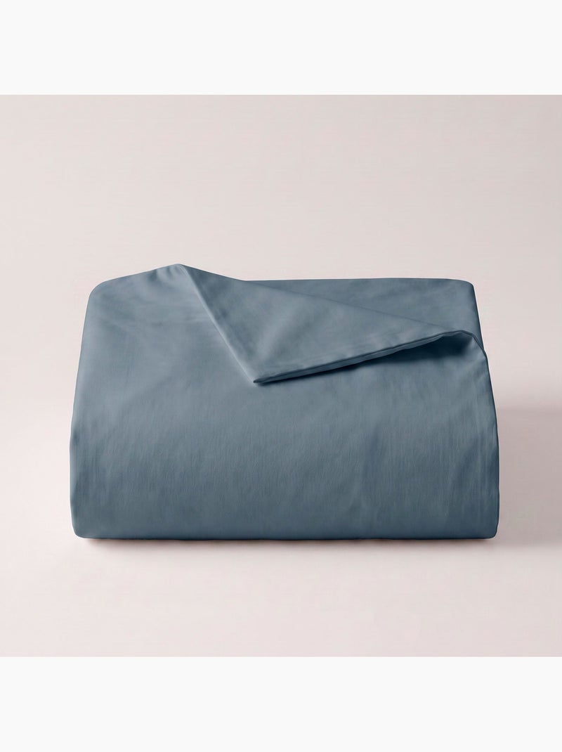 Effen dekbedovertrekset van 100% katoen met kussensloop/-slopen - gamusi. Blauw - Kiabi