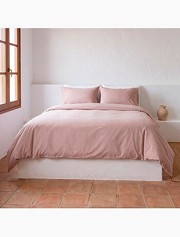 Effen dekbedovertrekset van 100% katoen met kussensloop/-slopen - gamusi.
