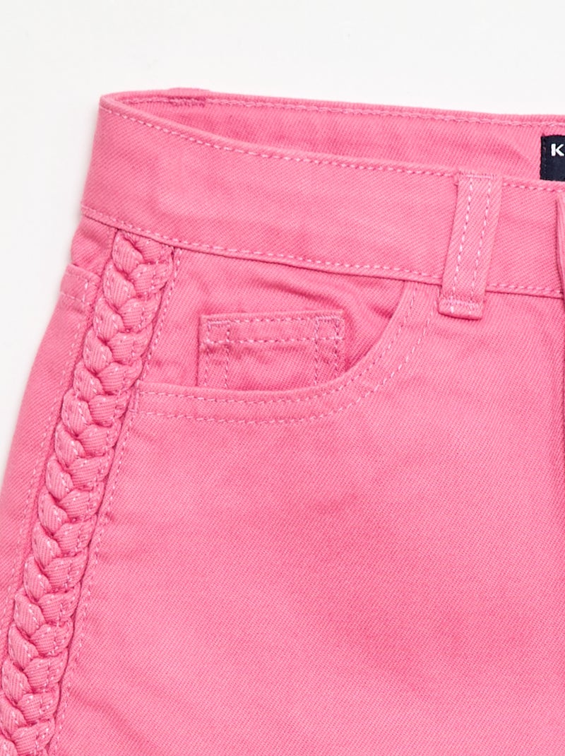 Effen denim bermuda met 5 zakken Rose - Kiabi