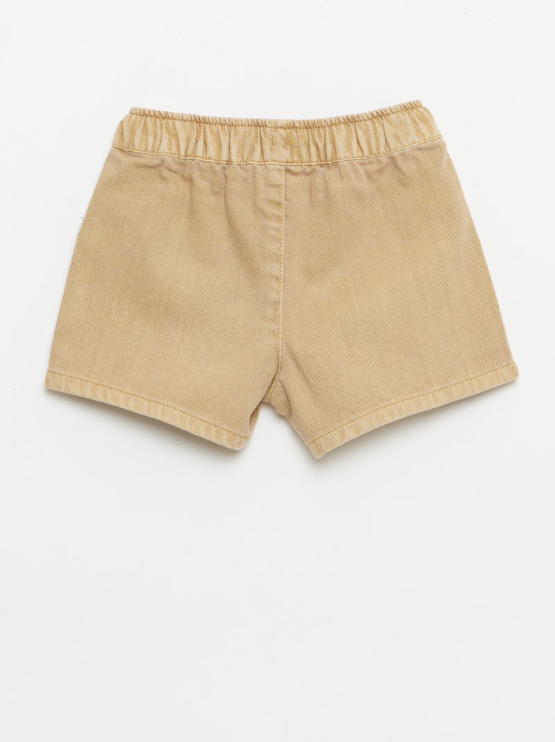 Effen denim short Biege - Kiabi