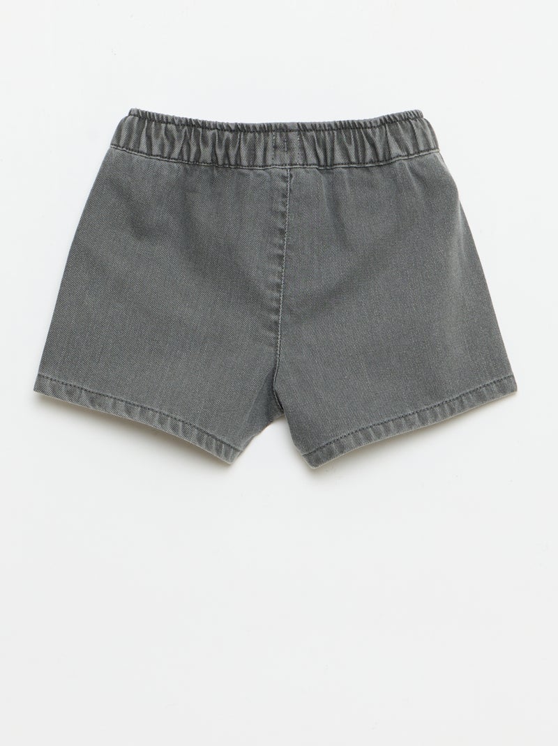 Effen denim short Grijs - Kiabi