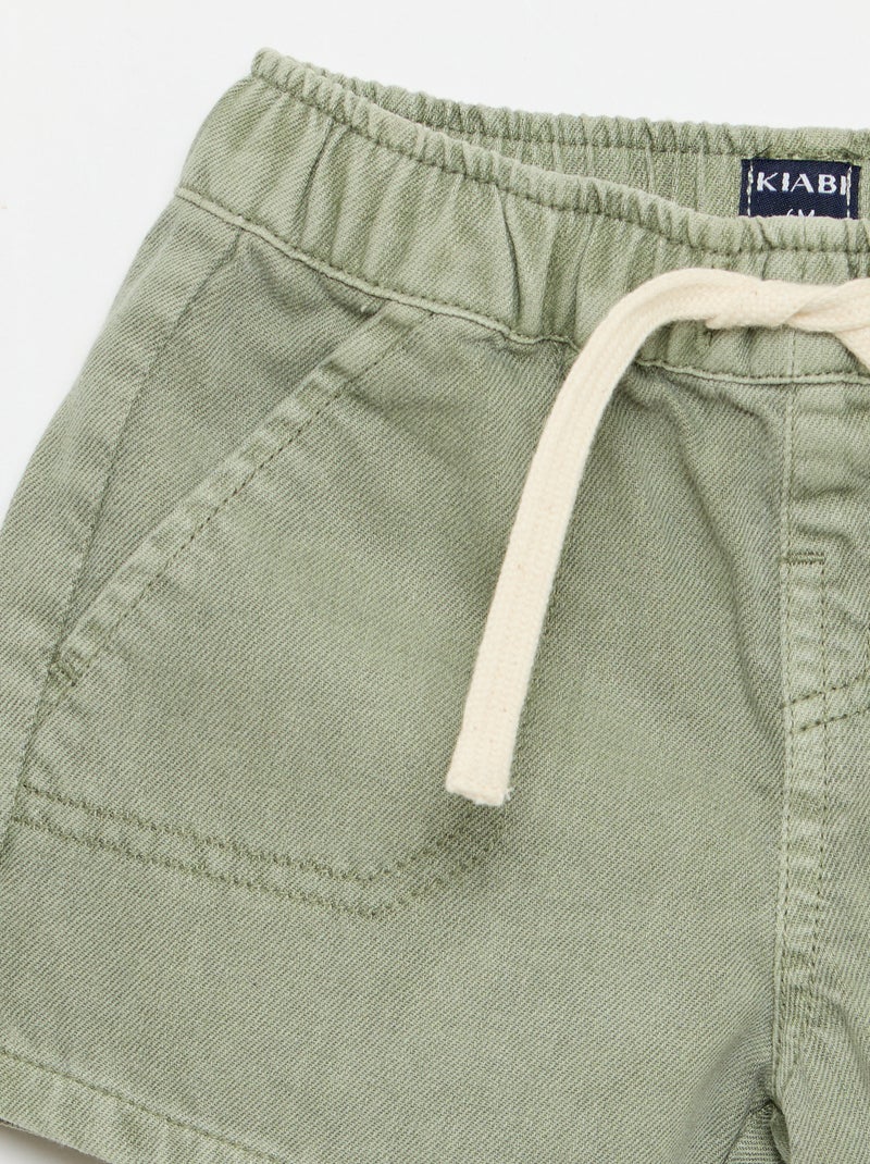 Effen denim short Groen - Kiabi