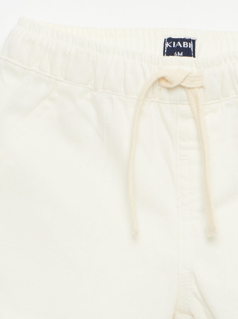 Effen denim short Wit - Kiabi