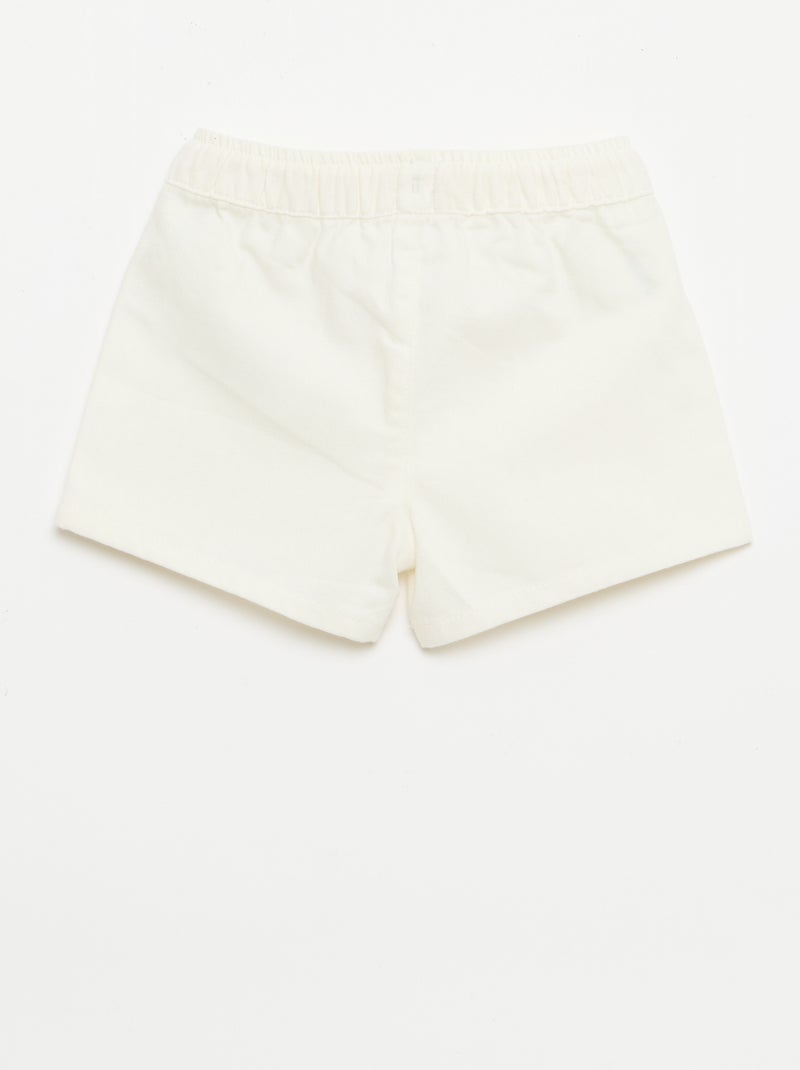 Effen denim short Wit - Kiabi