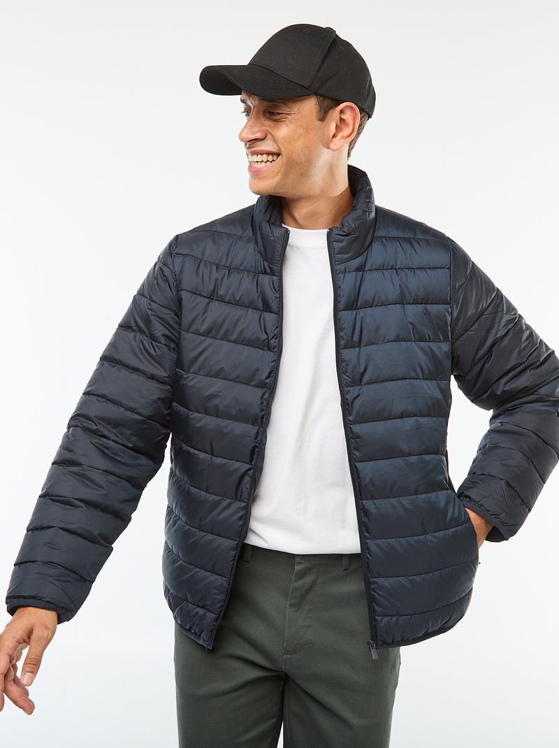 Effen donsjack van dunne stof Blauw - Kiabi