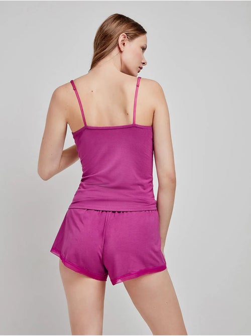 Effen en verstelbare korte broek van modal met kanten details - Kiabi Effen en verstelbare korte broek van modal met kanten details - Kiabi