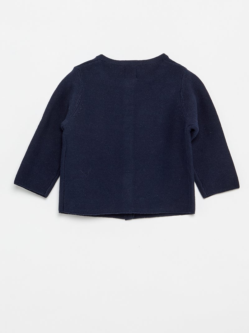 Effen fijngebreid vest Blauw - Kiabi