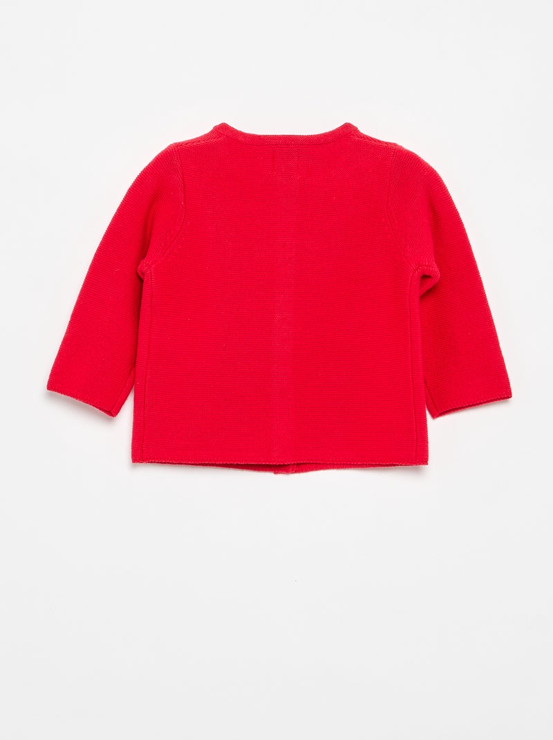 Effen fijngebreid vest Rood - Kiabi