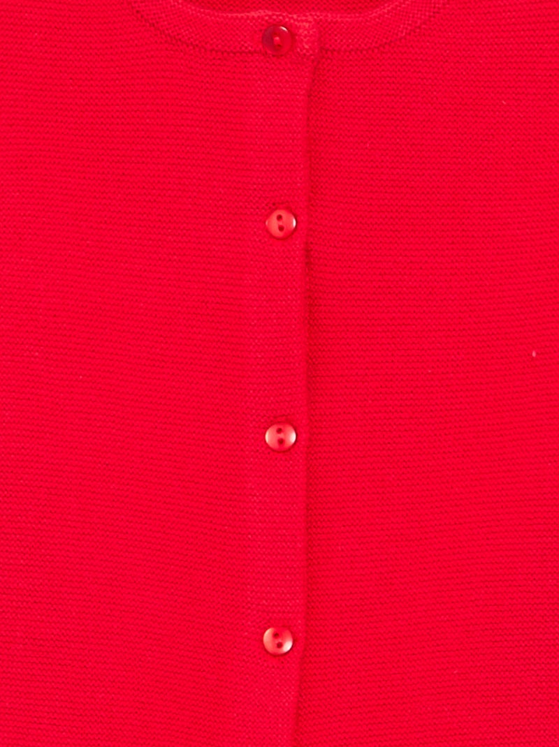 Effen fijngebreid vest Rood - Kiabi