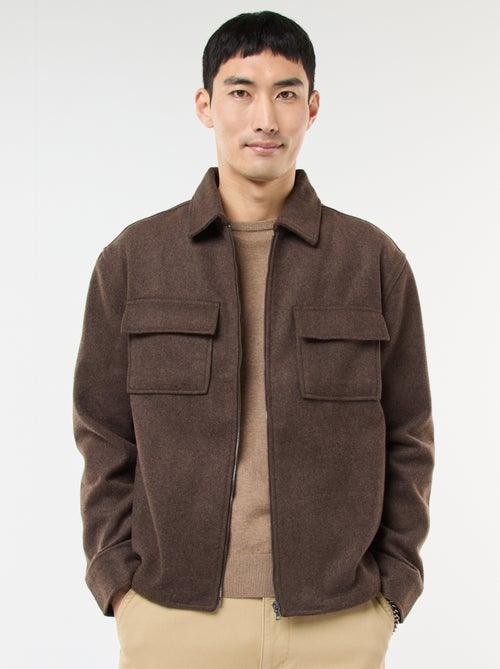 Effen, flanellen overshirt - Kiabi