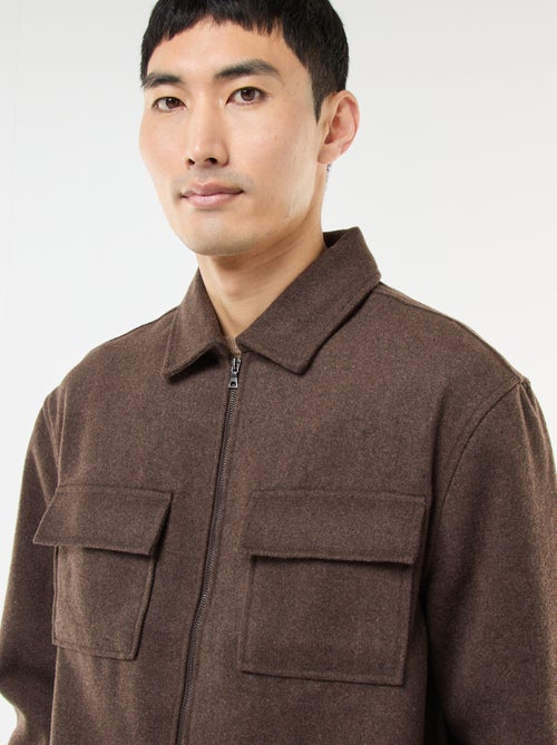 Effen, flanellen overshirt - Kiabi