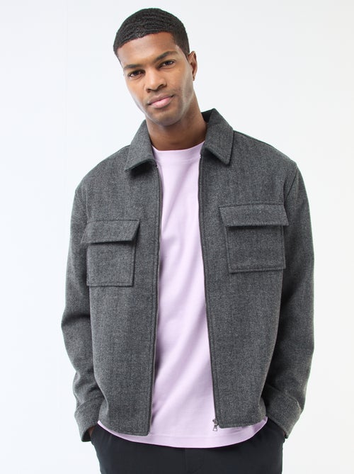 Effen, flanellen overshirt - Kiabi