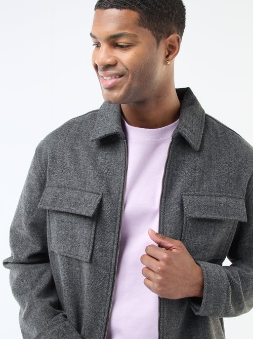 Effen, flanellen overshirt - Kiabi