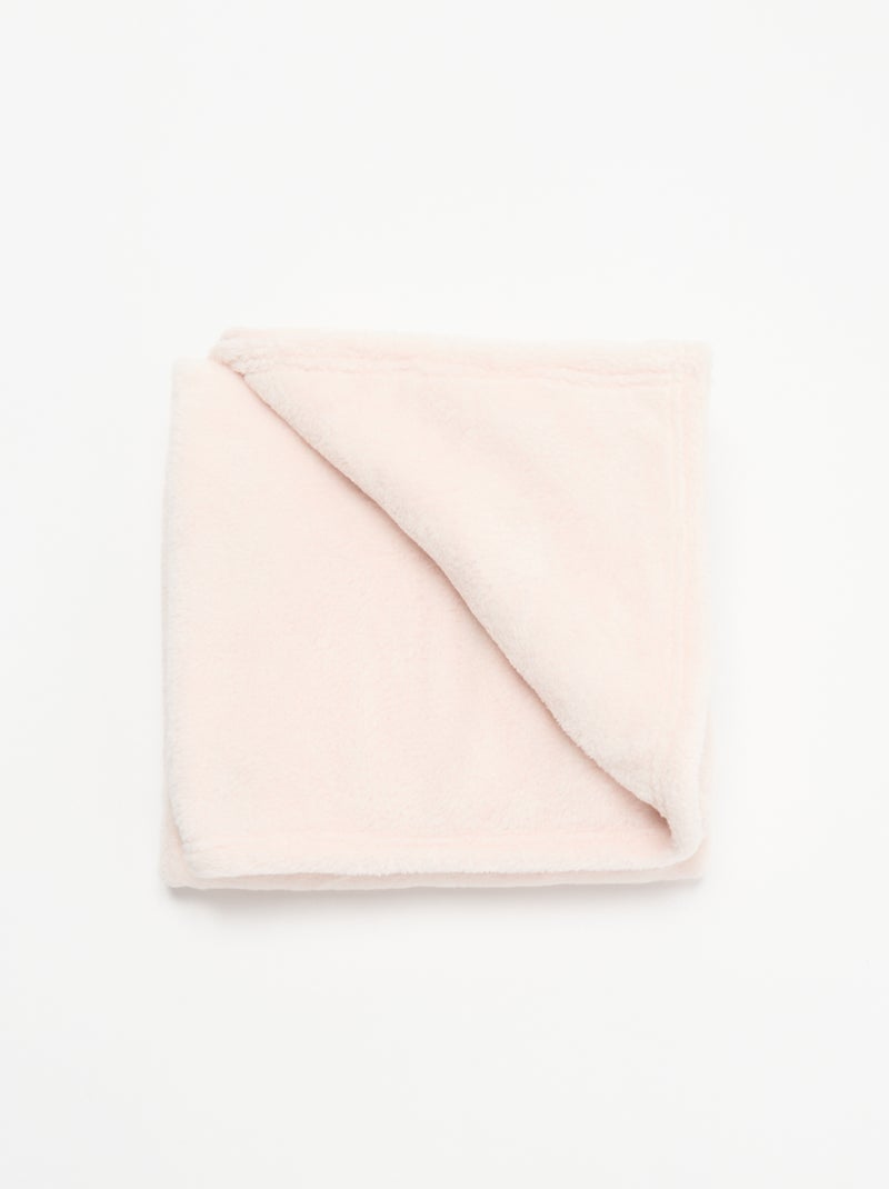 Effen fleece deken Rose - Kiabi