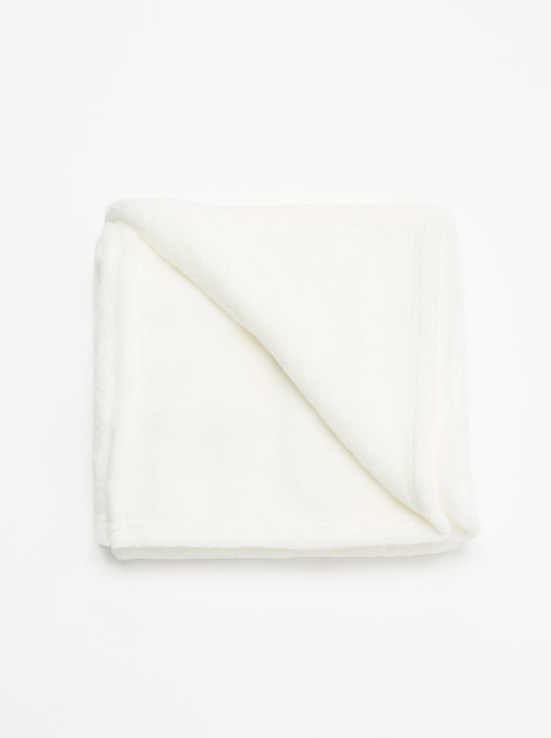 Effen fleece deken Wit - Kiabi
