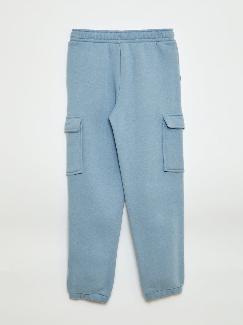 Effen fleece joggingbroek met zakken Blauw - Kiabi