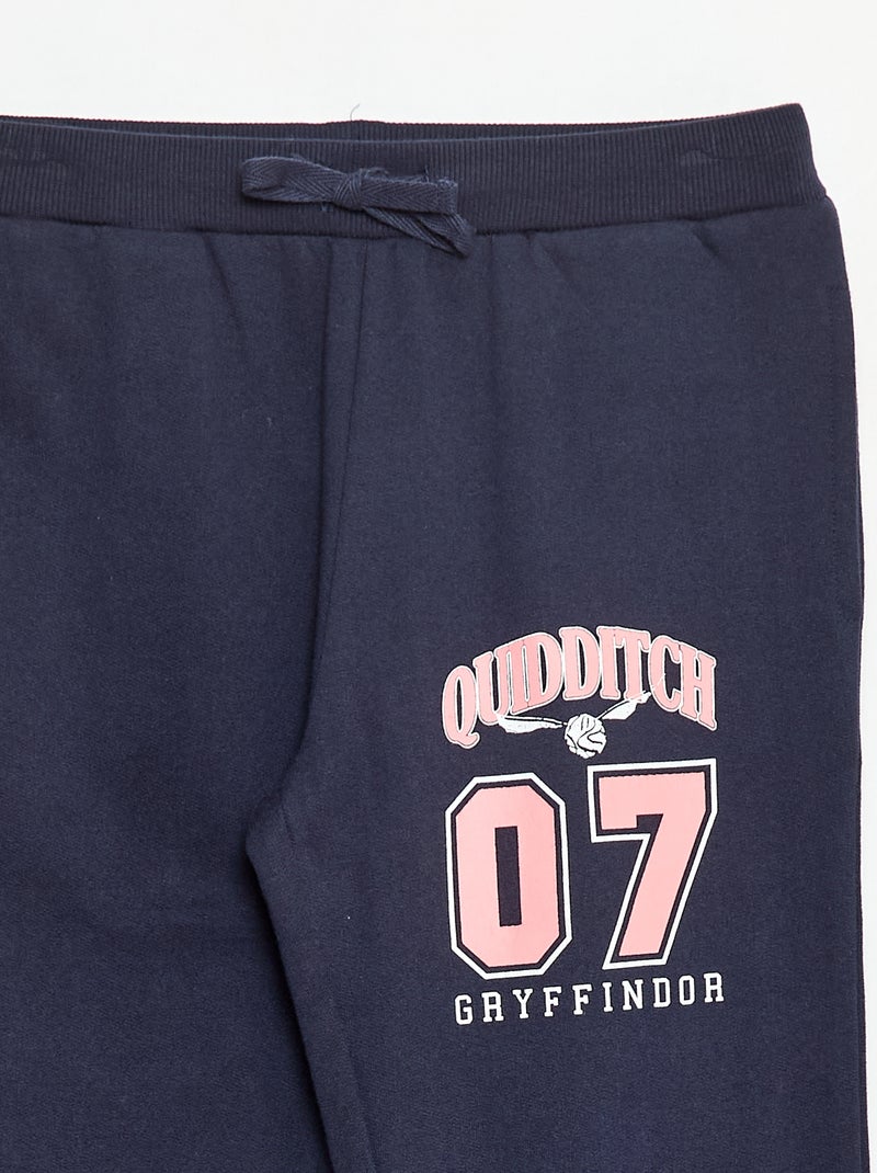 Effen fleecebroek met print 'Harry Potter' Blauw - Kiabi