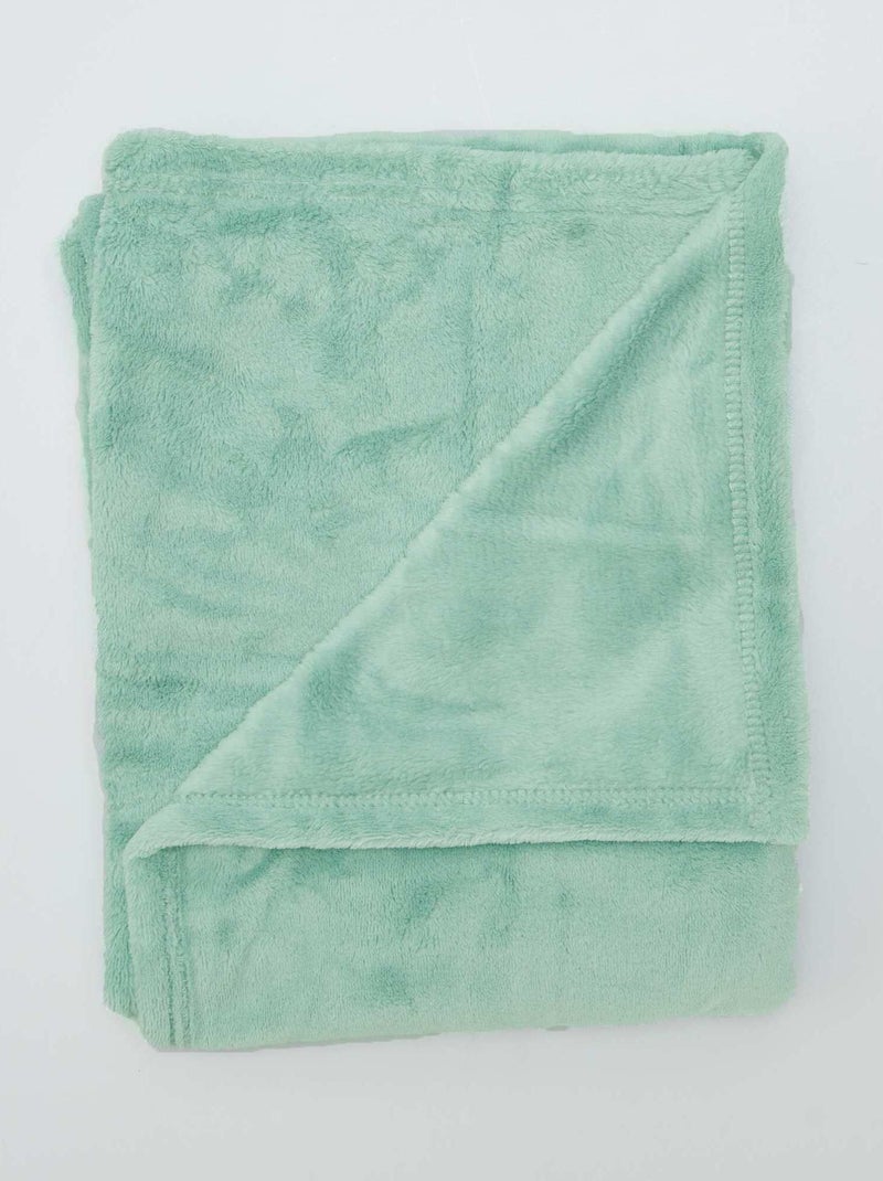 Effen fleecedeken BLAUW - Kiabi