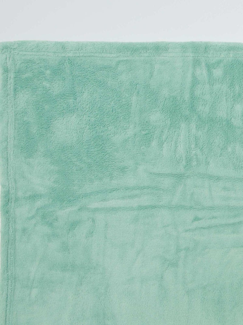 Effen fleecedeken BLAUW - Kiabi