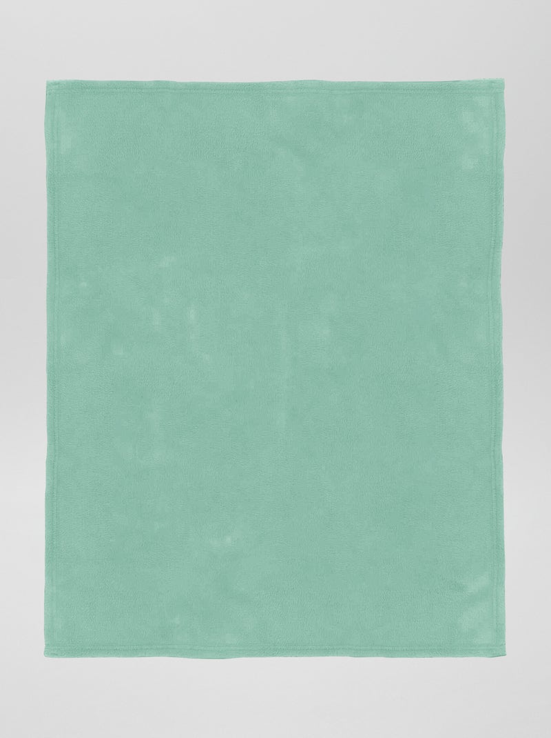 Effen fleecedeken BLAUW - Kiabi