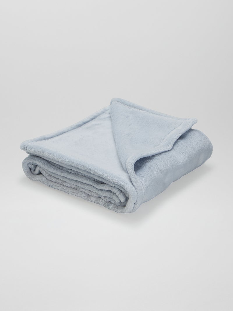 Effen fleecedeken BLAUW - Kiabi