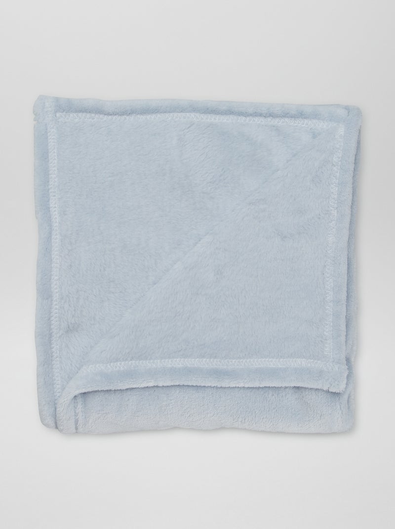Effen fleecedeken BLAUW - Kiabi