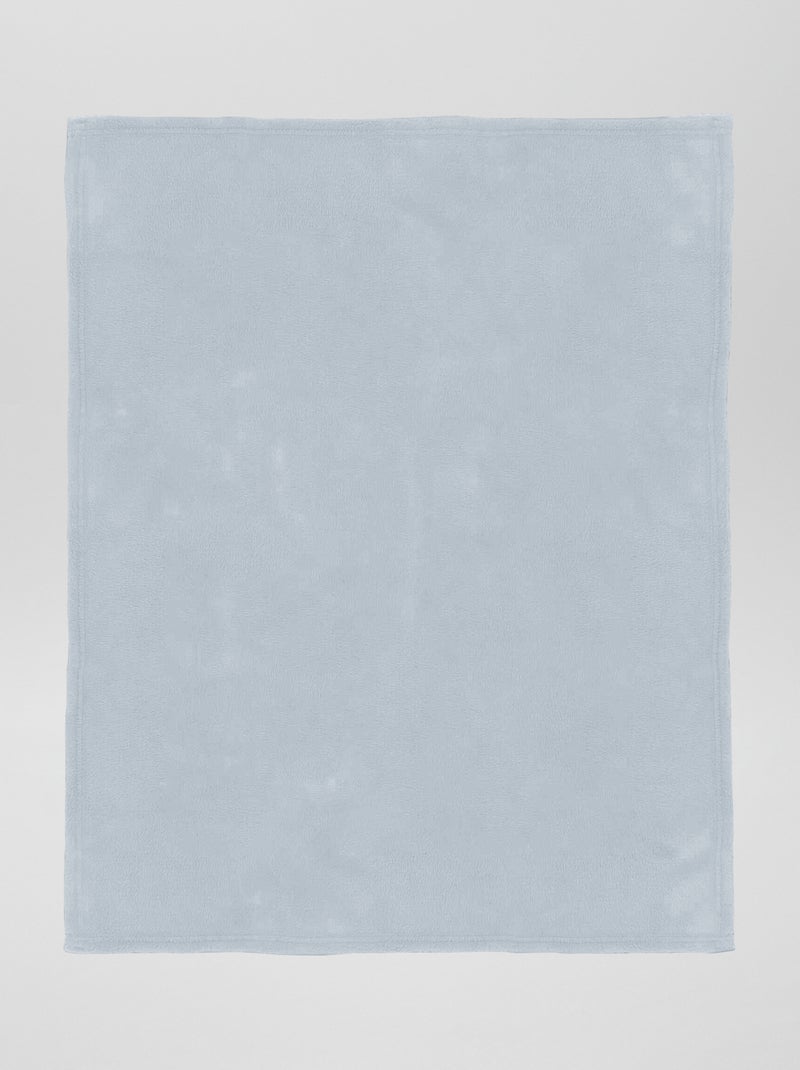 Effen fleecedeken BLAUW - Kiabi