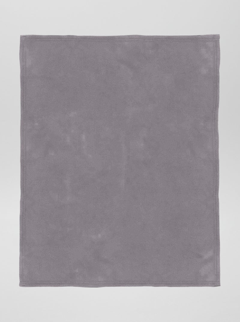 Effen fleecedeken GRIJS - Kiabi