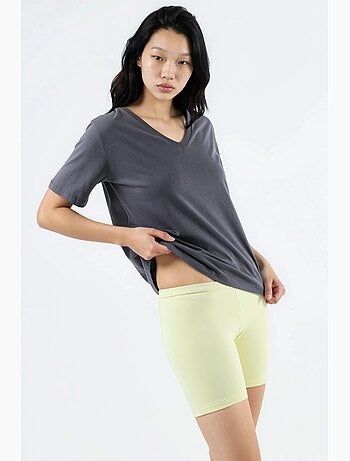Effen gebreid t-shirt met v-hals busem