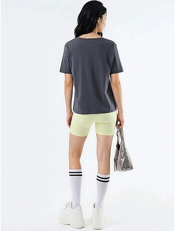 Effen gebreid t-shirt met v-hals busem